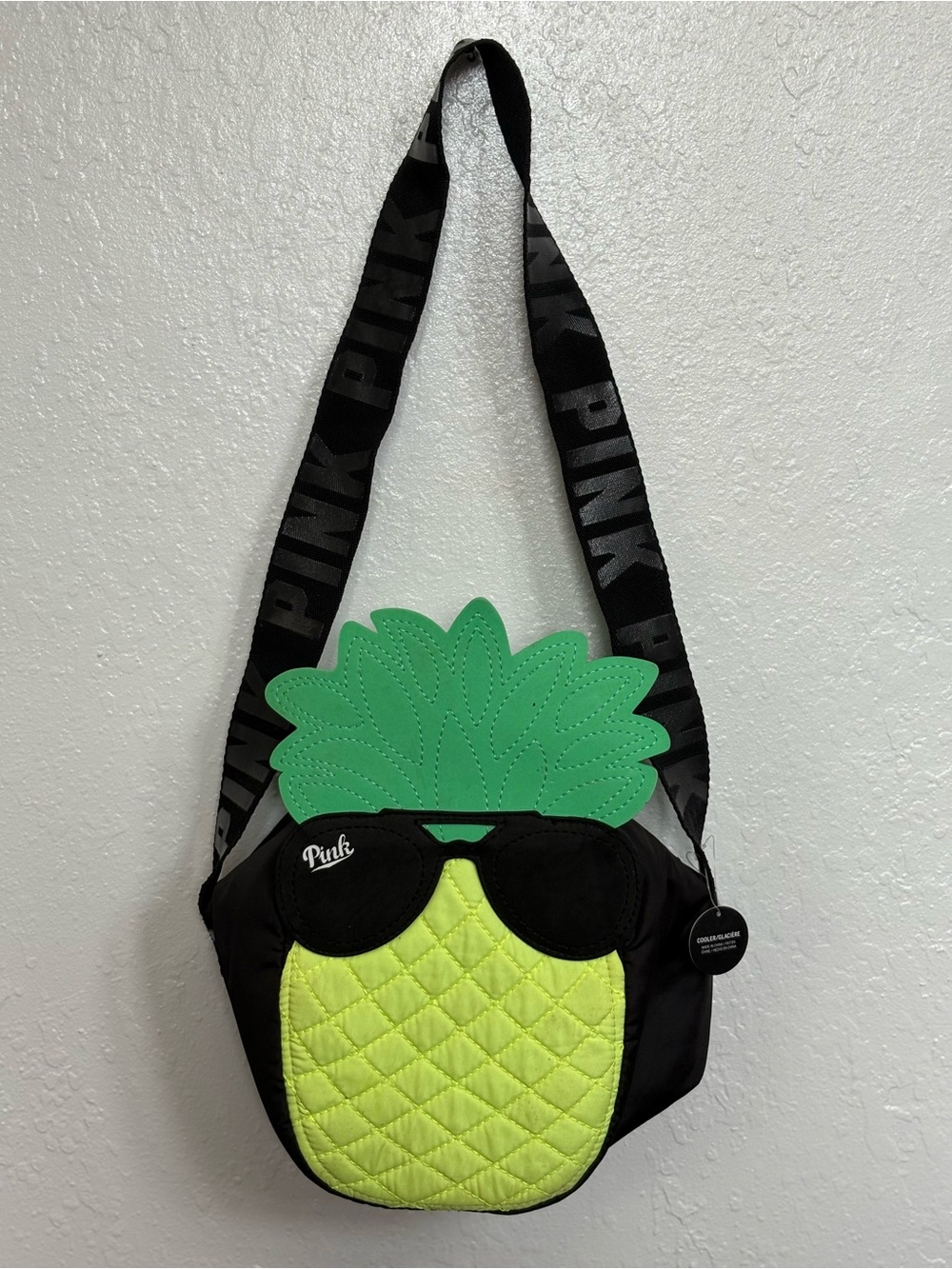 PINK Victoria's Secret Pineapple Crossbody Bag in Green and Neon Yellow